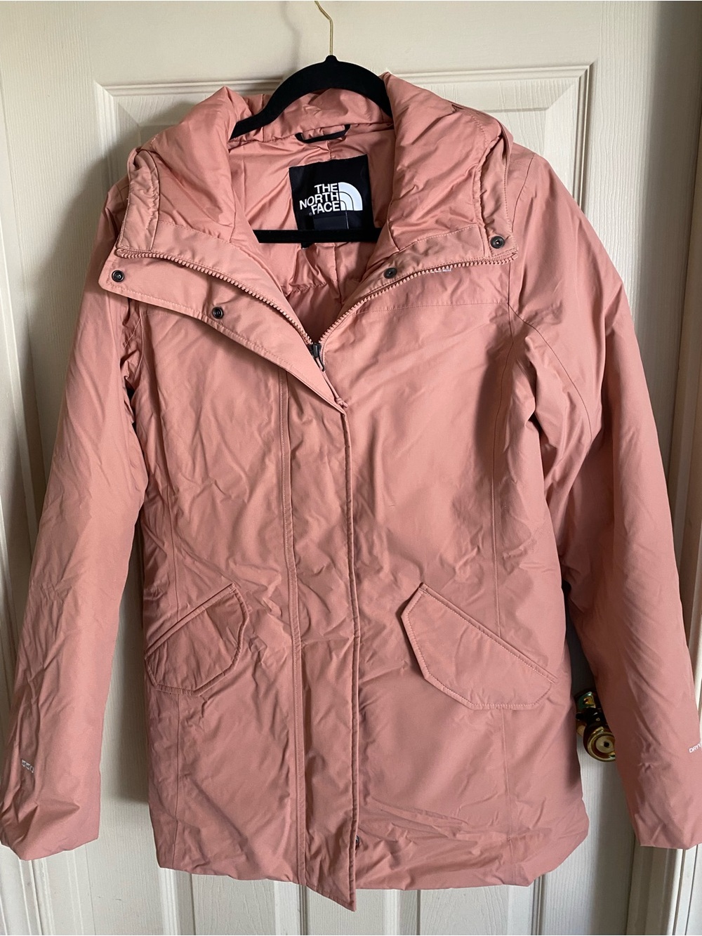 The North Face Women's Dusty Pink Hooded Puffer Jacket